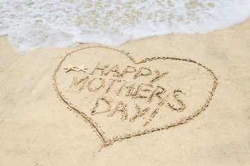 Mothers day on the beach background