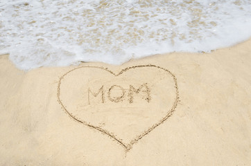 Mothers day on the beach background