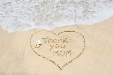 Mothers day on the beach background