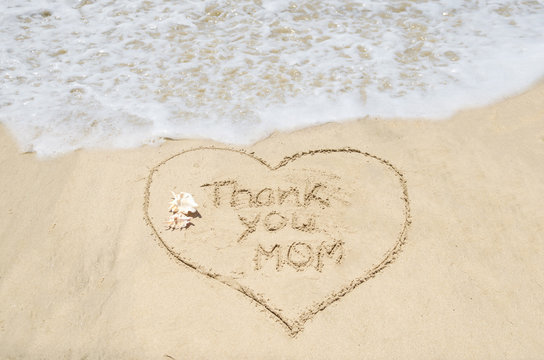 Mothers day on the beach background