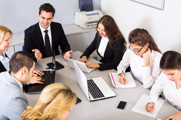 Fototapeta premium Business meeting of multinational managing team