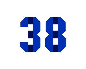 38 blue ribbon number logo