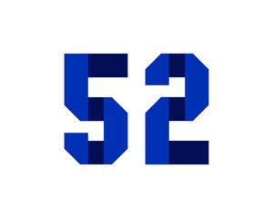 Fototapeta premium 52 blue ribbon number logo