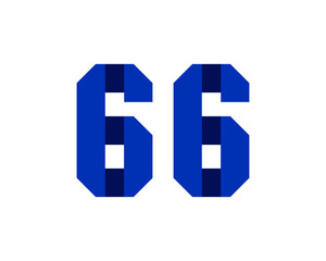 66 blue ribbon number logo