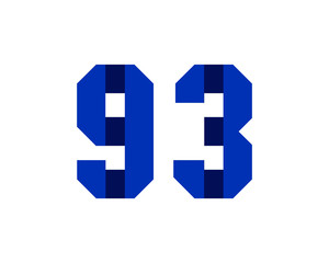 93 blue ribbon number logo