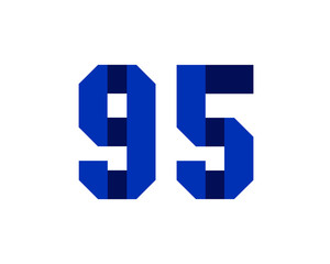 95 blue ribbon number logo