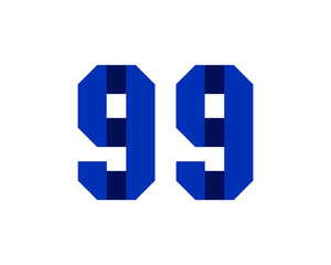 99 blue ribbon number logo