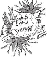 Art set for adult coloring page
