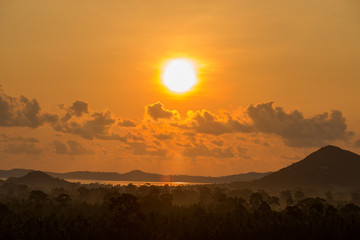 Magic sunrise on a tropical island Koh Samui, Thailand