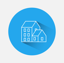 A flat city of urban style houses and buildings