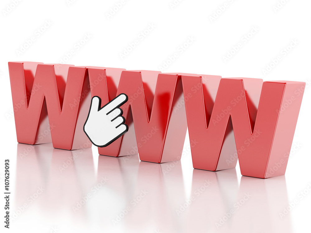 Poster 3d www with mouse cursor