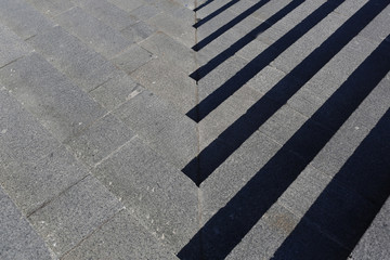 Fototapeta na wymiar Gray granite stone steps