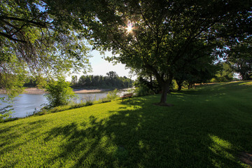 Chair at riverside / at Sacrament river in California