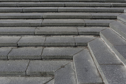 Gray granite stone steps © protivnica