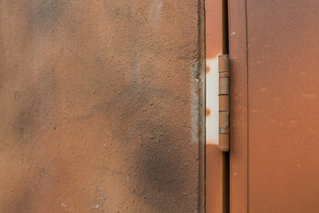 metal hinge on iron door