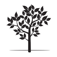 Back Tree. Vector Illustration.
