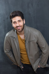 Portrait of masculinity. Portrait of handsome young bearded mans