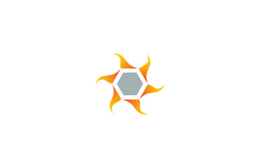 circle fire hexagon logo