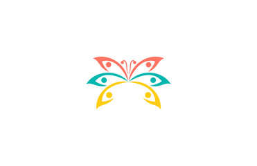 circle human butterfly logo