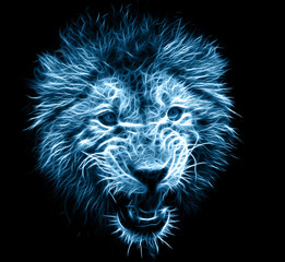 Fractal digital art of a lion