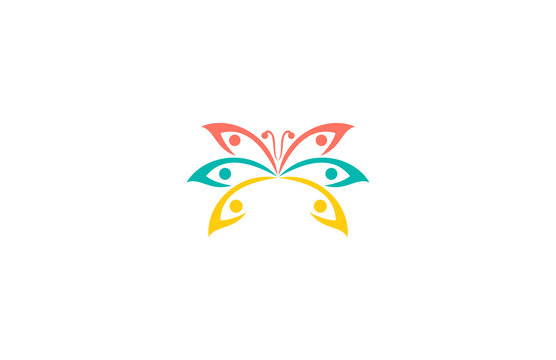 circle human butterfly logo