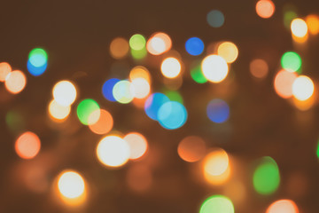 Vintage retro blur bokeh light. Film look defocused background.