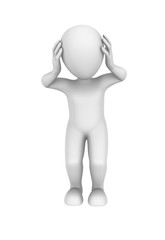 3d man. Stress concept. 