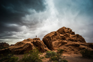Rock Climber in Valley of Fire