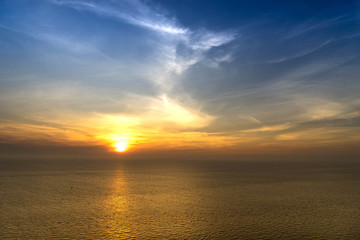 Fototapeta na wymiar sunset time from view point seascape