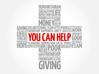 You can help word cloud collage, cross concept