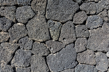 Interesting texture/pattern of a volcanic stones wall