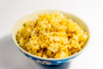 Brown rice in a bowl