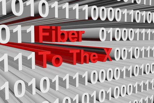 Fiber To The X binary 3D illustration