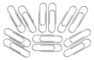 Metallic paperclips set