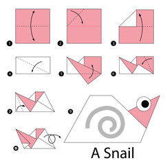 step by step instructions how to make origami A Snail.