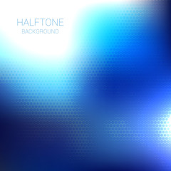 Blue halftone vector design background