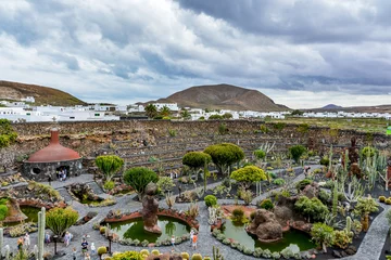 Fototapeten Kanarische Inseln Cactus garden on Lanzarote island that was designed by Cesar Manrique, Spain  © Tomasz Czajkowski