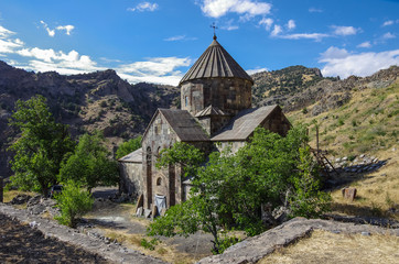 Gndevank monastery in canyon of Arpa river near Jermuk, Armenia