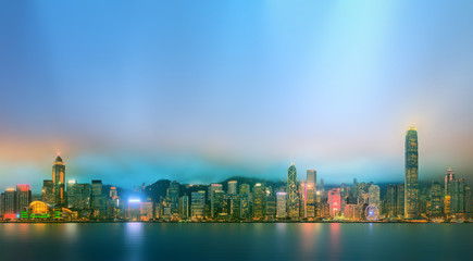 Fototapeta premium Panorama of Hong Kong and Financial district