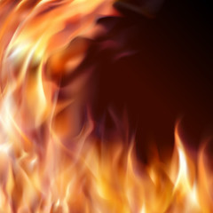 Burning fire frame. Vector Fiery Background