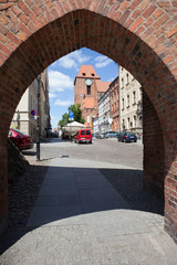 Fototapeta na wymiar Sailors Gate Arch in Old Town of Torun