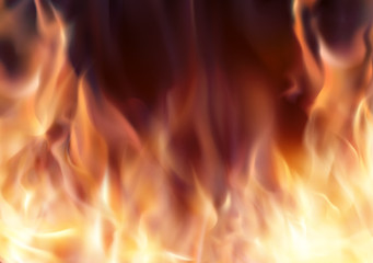 Burning fire frame. Vector Fiery Background