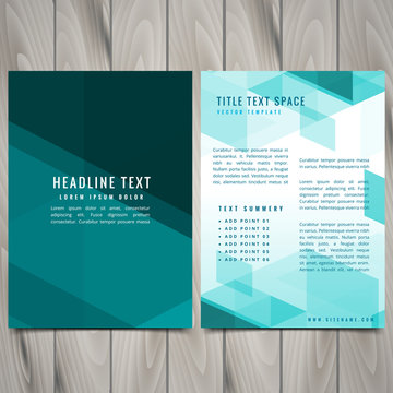 abstract blue shapes brochure flyer design