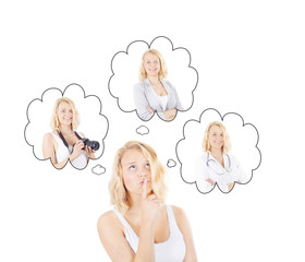 Young woman deciding on a career 