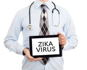 Doctor holding tablet - Zika virus