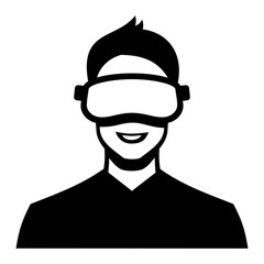 Virtual Reality Headset Icon. Vector