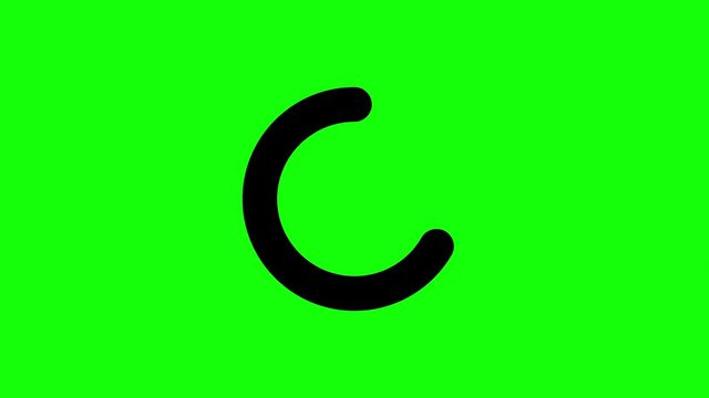 Progress loading bar UI indicator. Black and White Loading Circle. Download progress, preloader animation web design template, interface upload. Animation of UI element in 4K. Chroma key green screen.