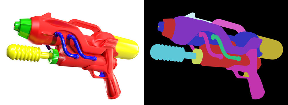 3D rendering of Water gun isolated on white background