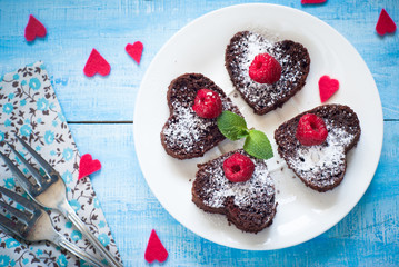 Brownie heart-shaped
