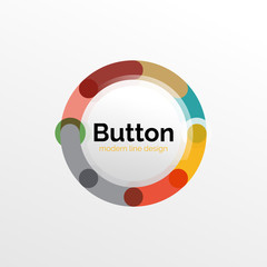 Thin line design geometric button, flat illustration